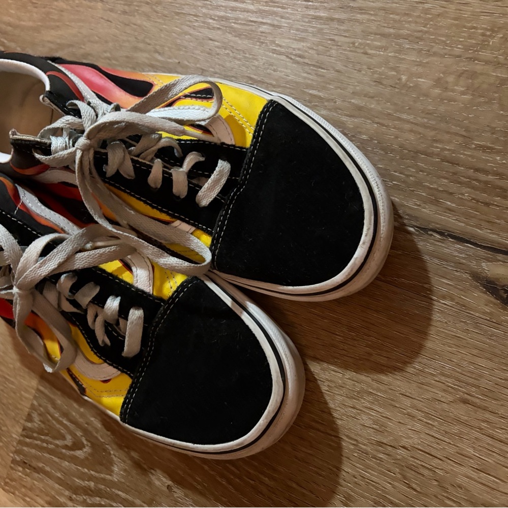 Vans Black and Yellow Flame Sneakers - Picture 3 of 6